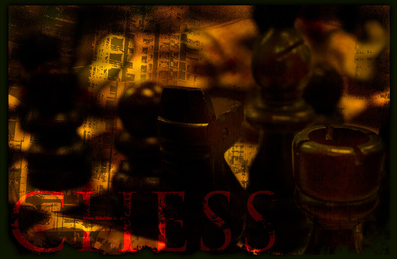 chess pieces with dark background