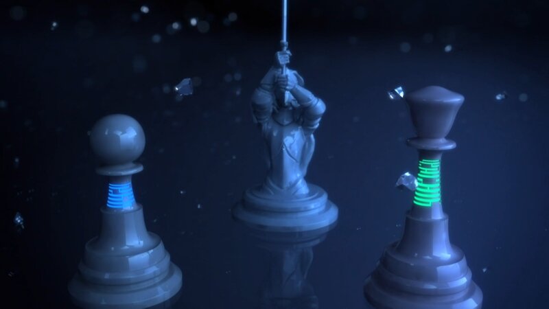 Chess Pieces with Glowing Bases