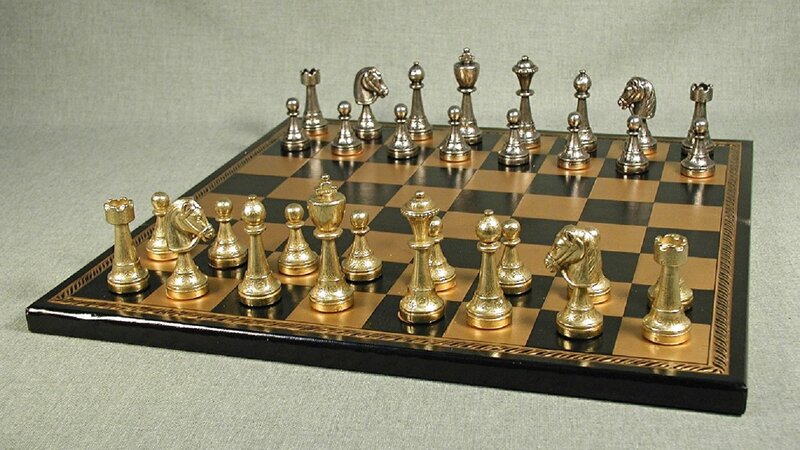 Chess Set on Board — Black, Neutral