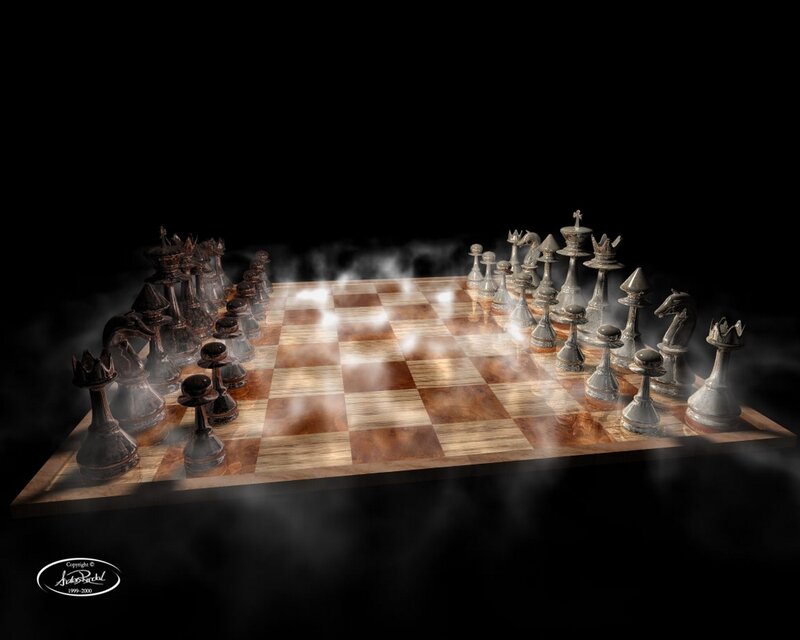 Chess Set on Board — Black