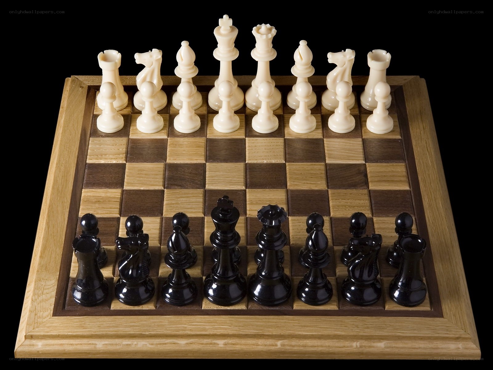 chess set on wooden board