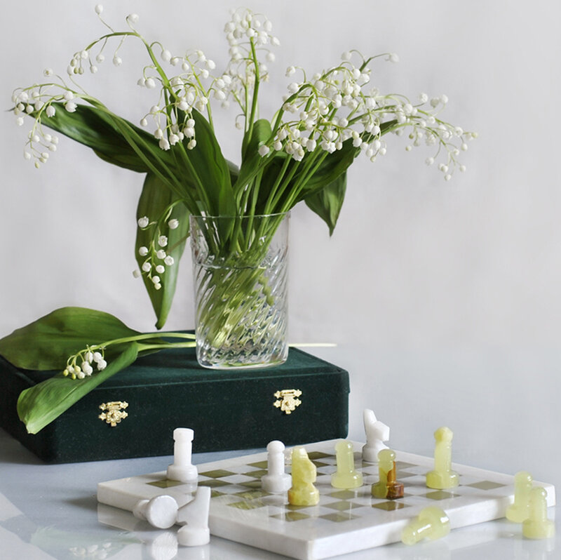 Chess Set with Flowers