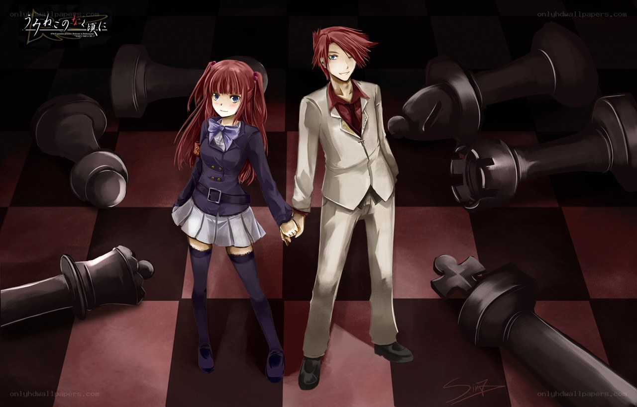 chess-themed anime couple