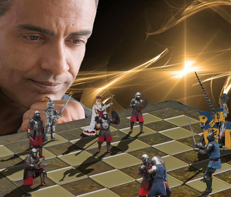 chess with knight figurines