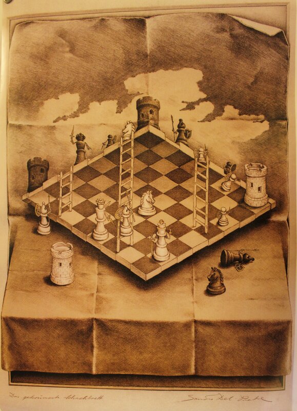 Chessboard in a Folded Paper