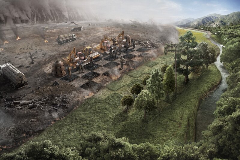 Chessboard on Deforested Land