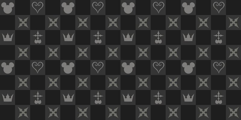 Chessboard Pattern with Icons — Black