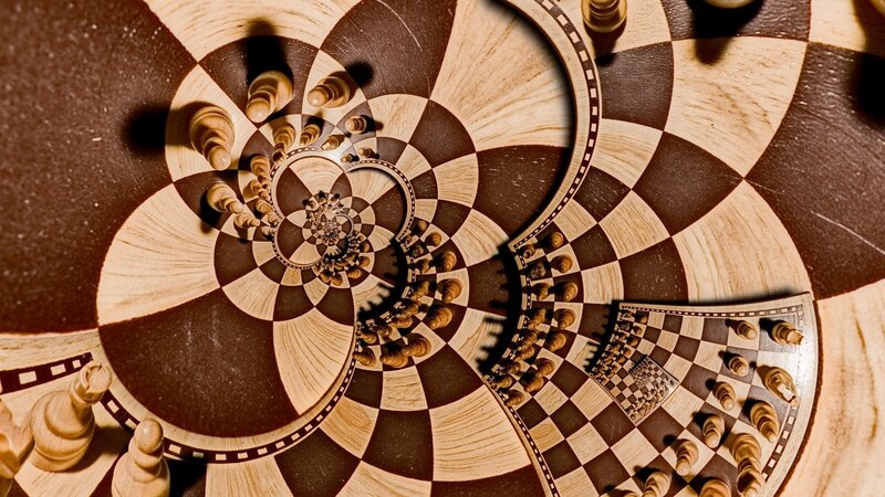 Chessboard Spiral — Brown