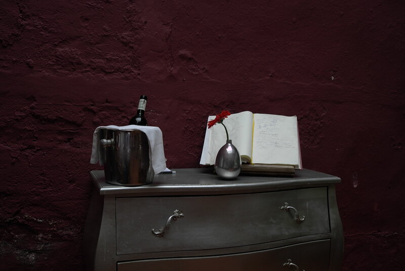 Chest with Wine and Book