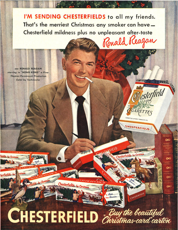 Chesterfield Christmas ad with Ronald Reagan