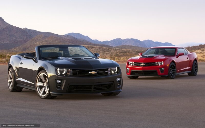 Chevrolet Camaro cars in desert