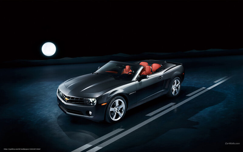 Chevrolet Camaro convertible at night