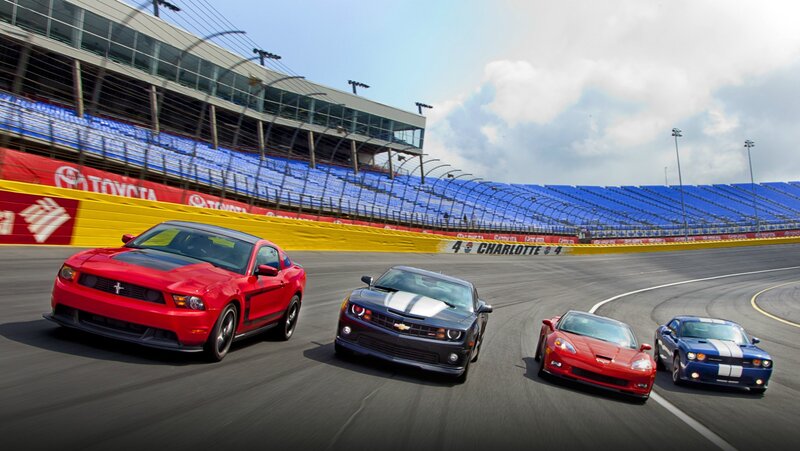 Chevrolet cars on a racetrack