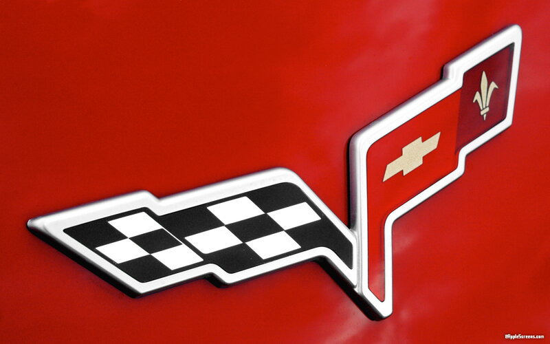 Chevrolet Corvette Emblem — Red, Clean, Photograph