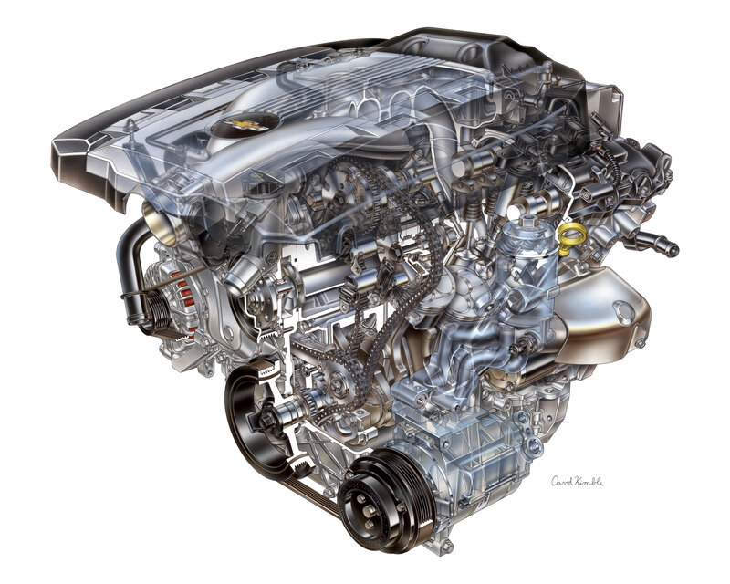 Chevrolet engine cutaway