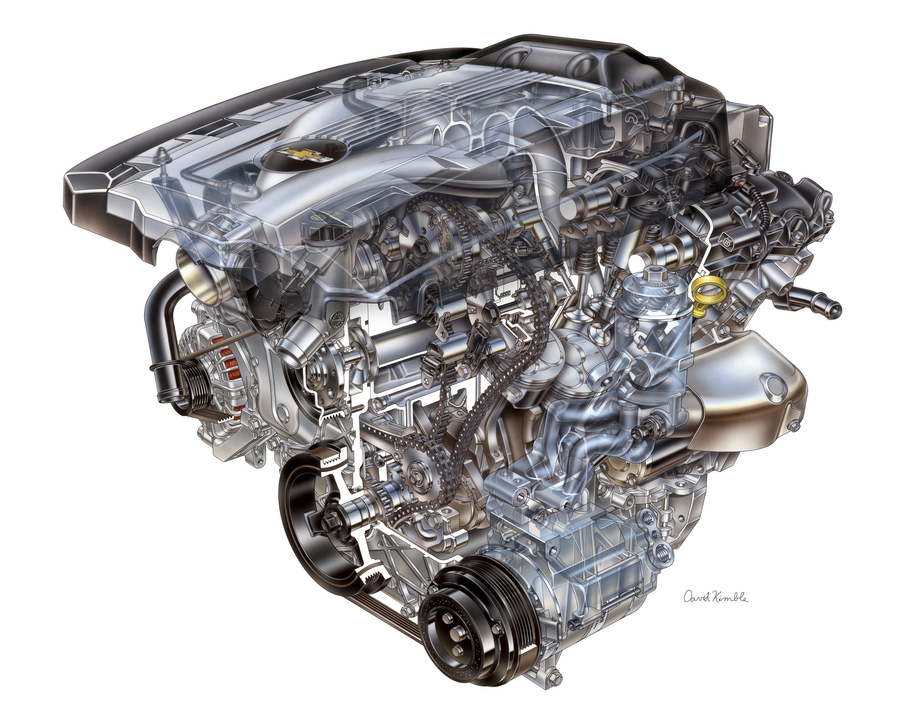 Chevrolet engine cutaway