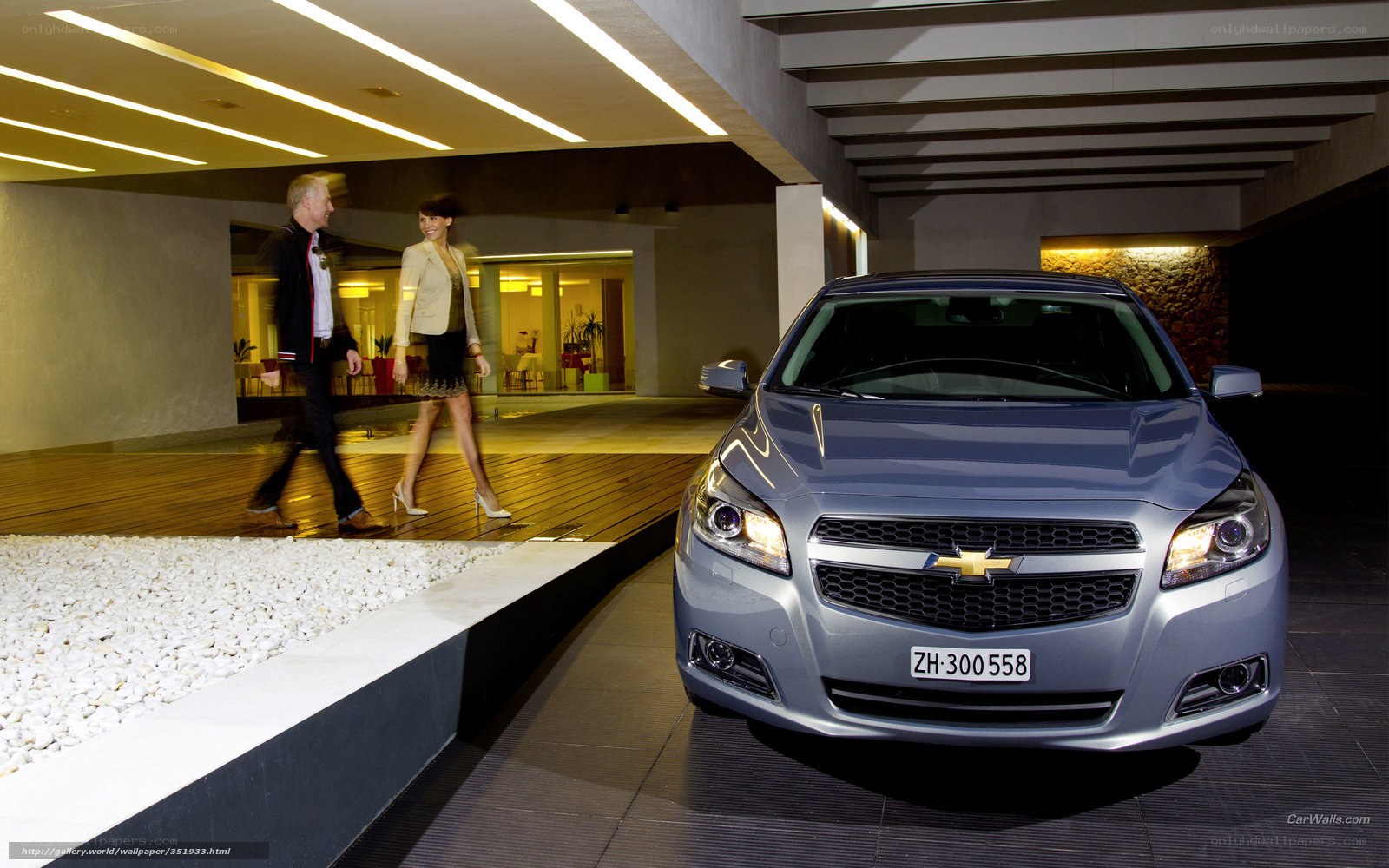 Chevrolet Malibu in modern lobby