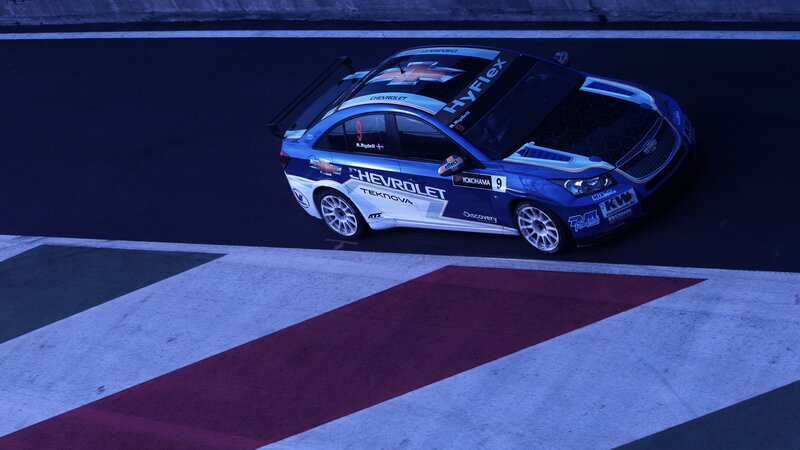 Chevrolet race car on track