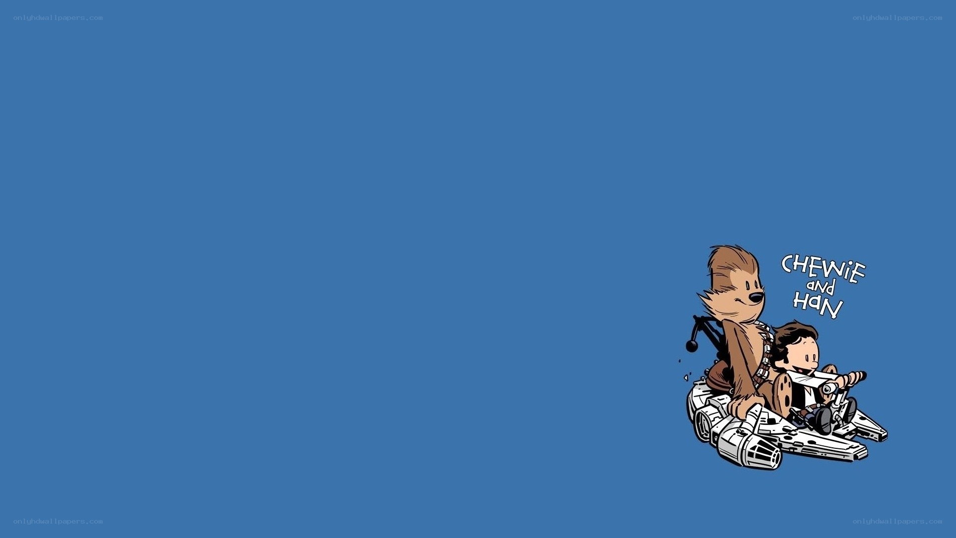 Chewbacca and Han in a spaceship