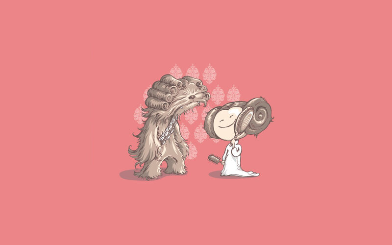 Chewbacca and Leia hair styling