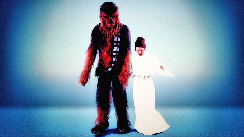 Chewbacca and Leia