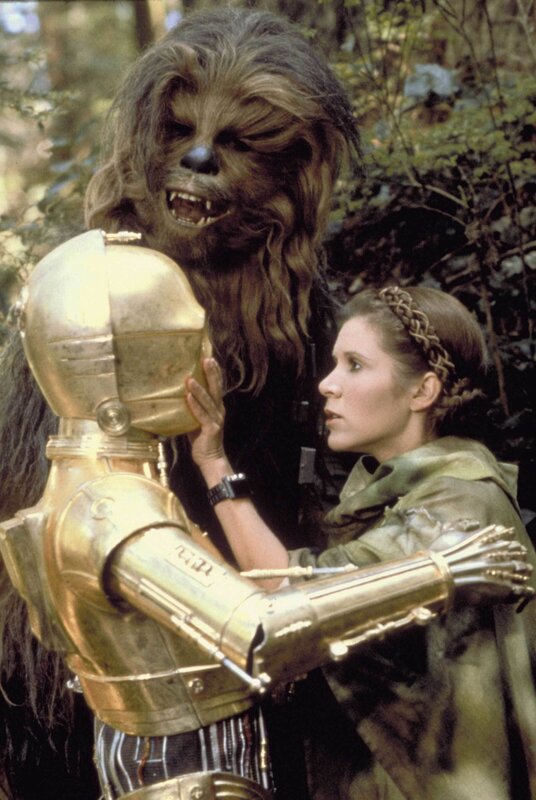 Chewbacca and Leia with C-3PO