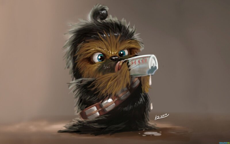 Chewbacca Baby Drinking