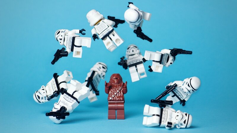 Chewbacca Surrounded by Stormtroopers — Blue
