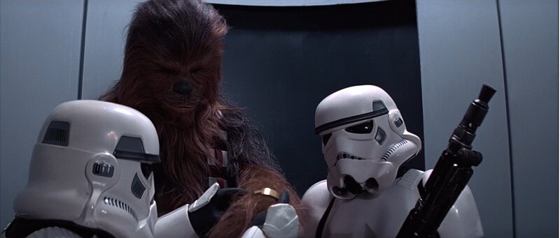 Chewbacca with stormtroopers
