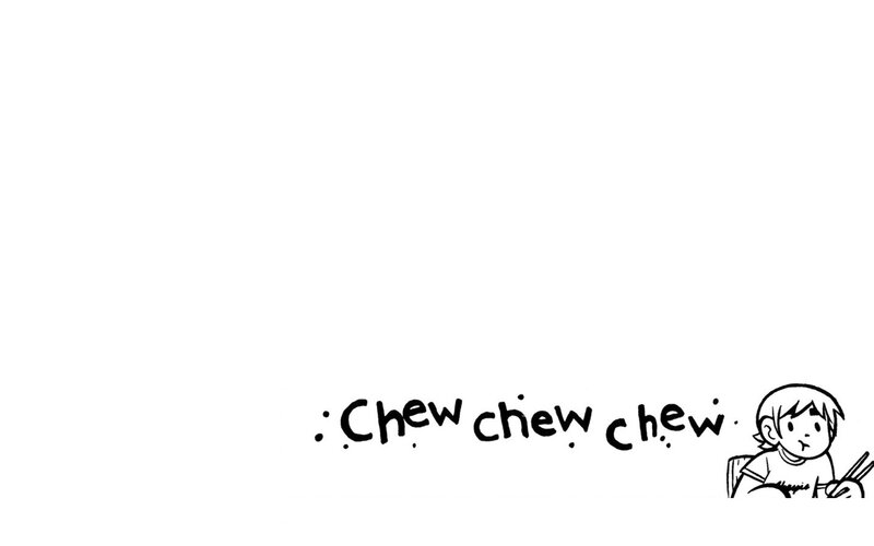 chewing character illustration