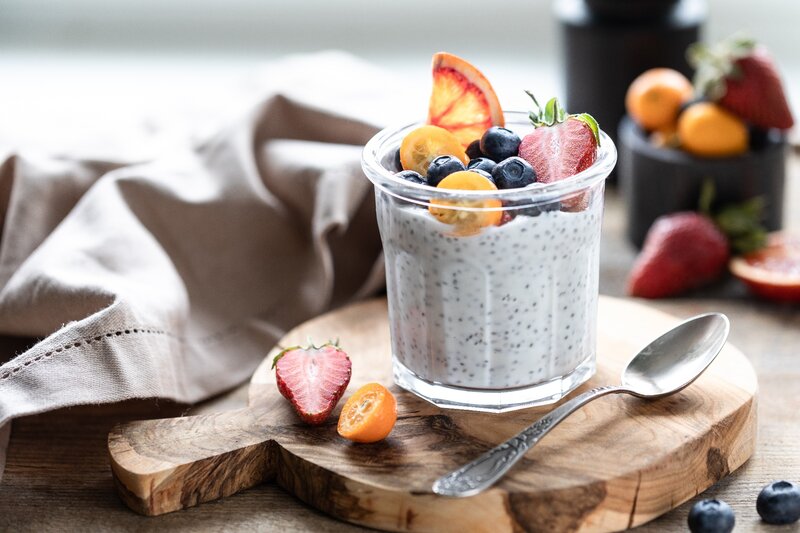 Chia Pudding in Glass — White