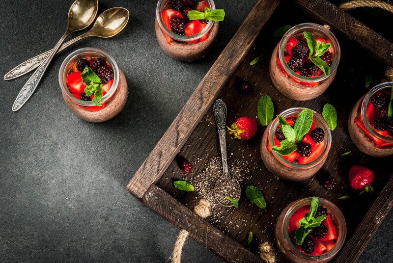 Chia Pudding in Jars — Brown
