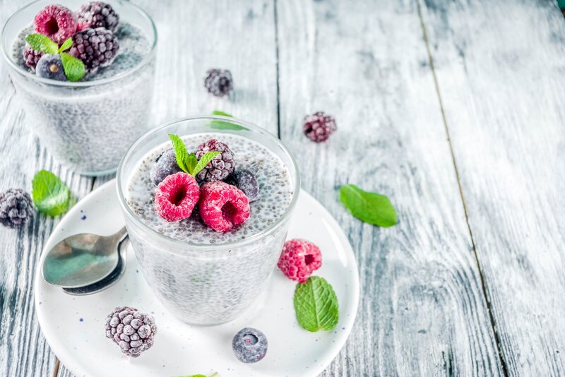 Chia Pudding with Berries — White