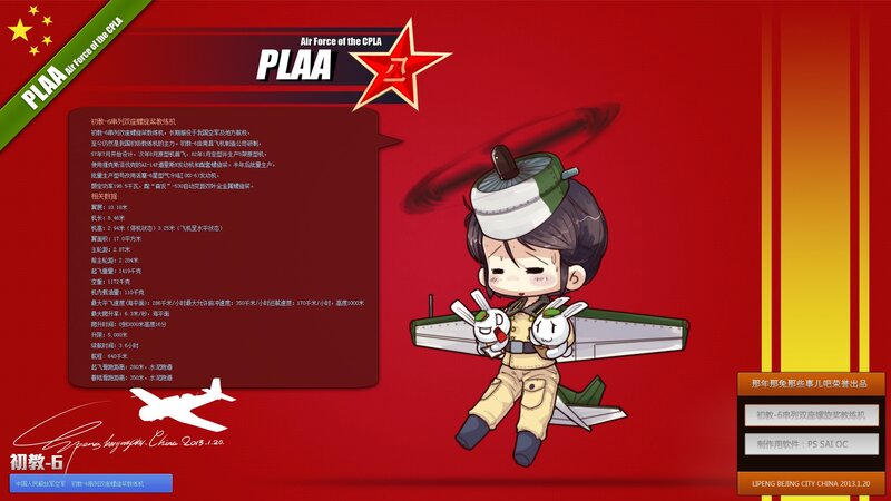 Chibi aircraft character with data