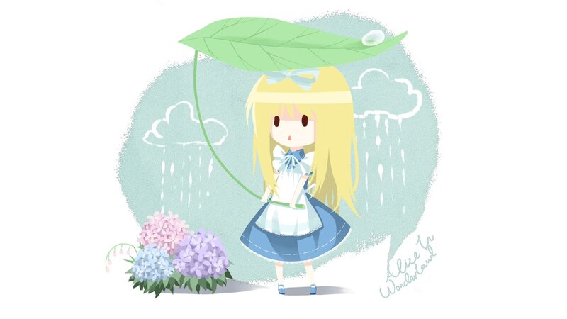Chibi Alice in Rain