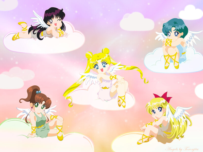 Chibi Angels on Clouds