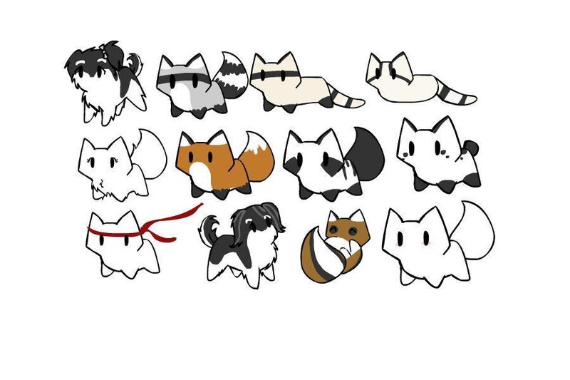 Chibi Animal Characters — White