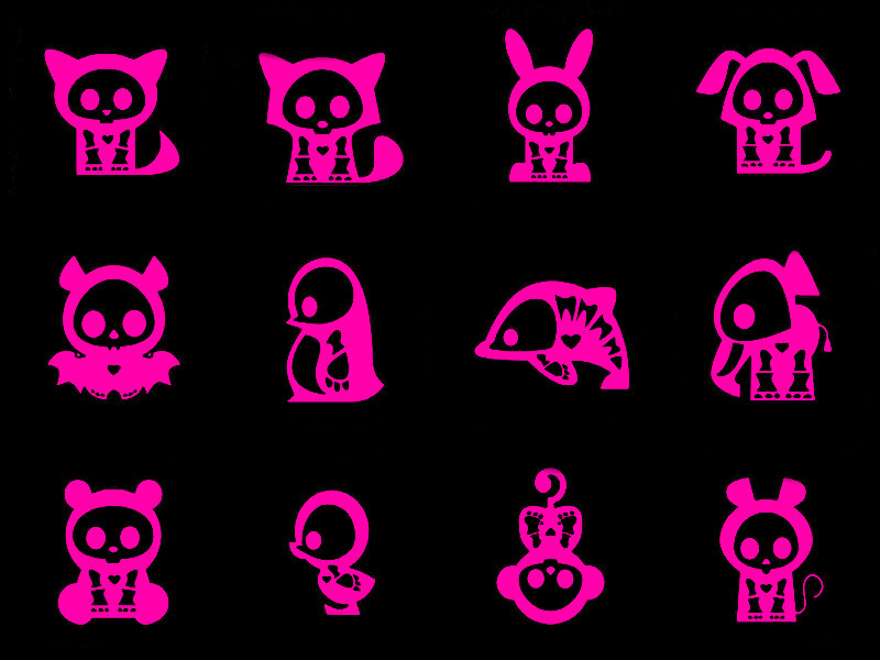 Chibi Animal Skeletons