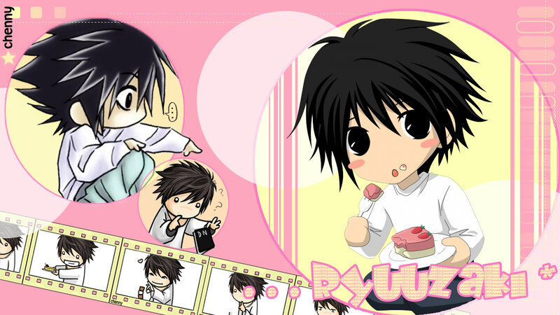 Chibi Anime Boy Eating Cake