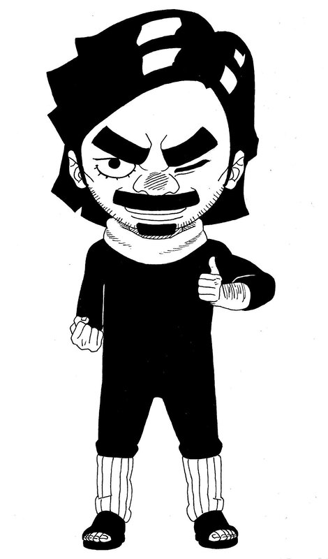 Chibi Anime Character — Black, Angry