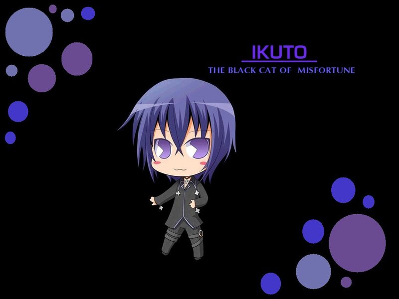 Chibi Anime Character — Black, Playful