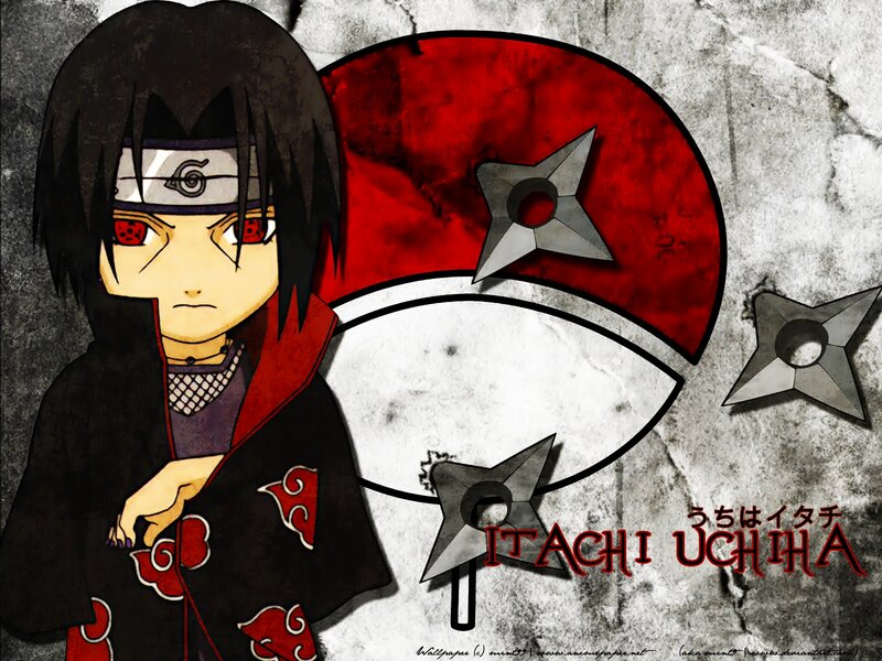 Chibi Anime Character — Black, Serious