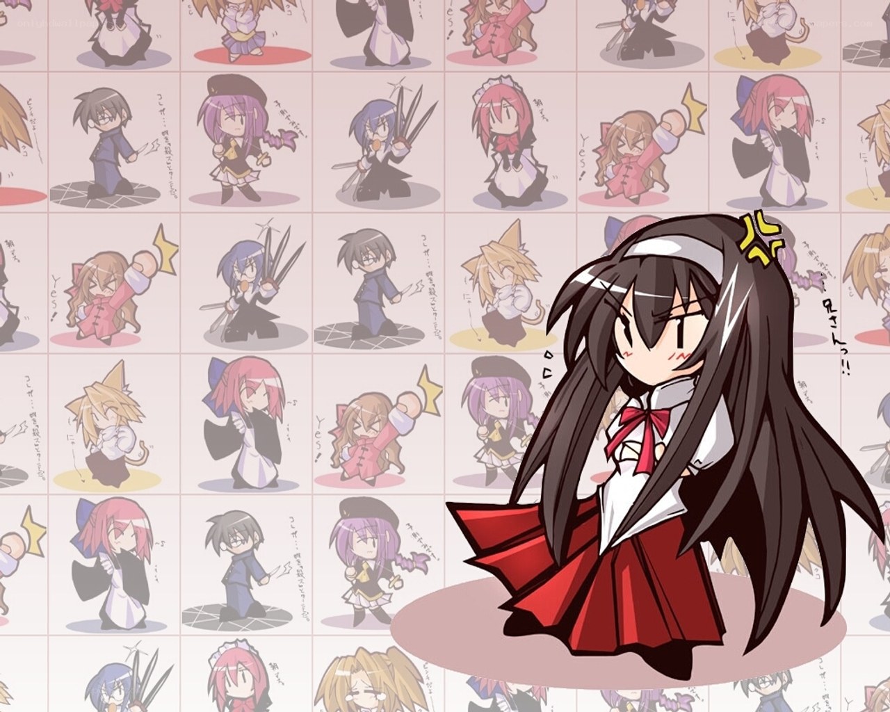 Chibi anime character collage