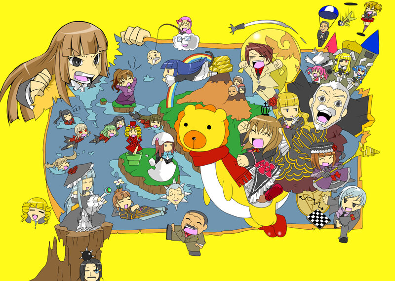 Chibi anime character collage