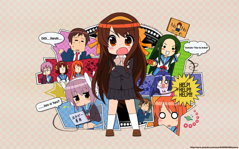 Chibi anime character collage