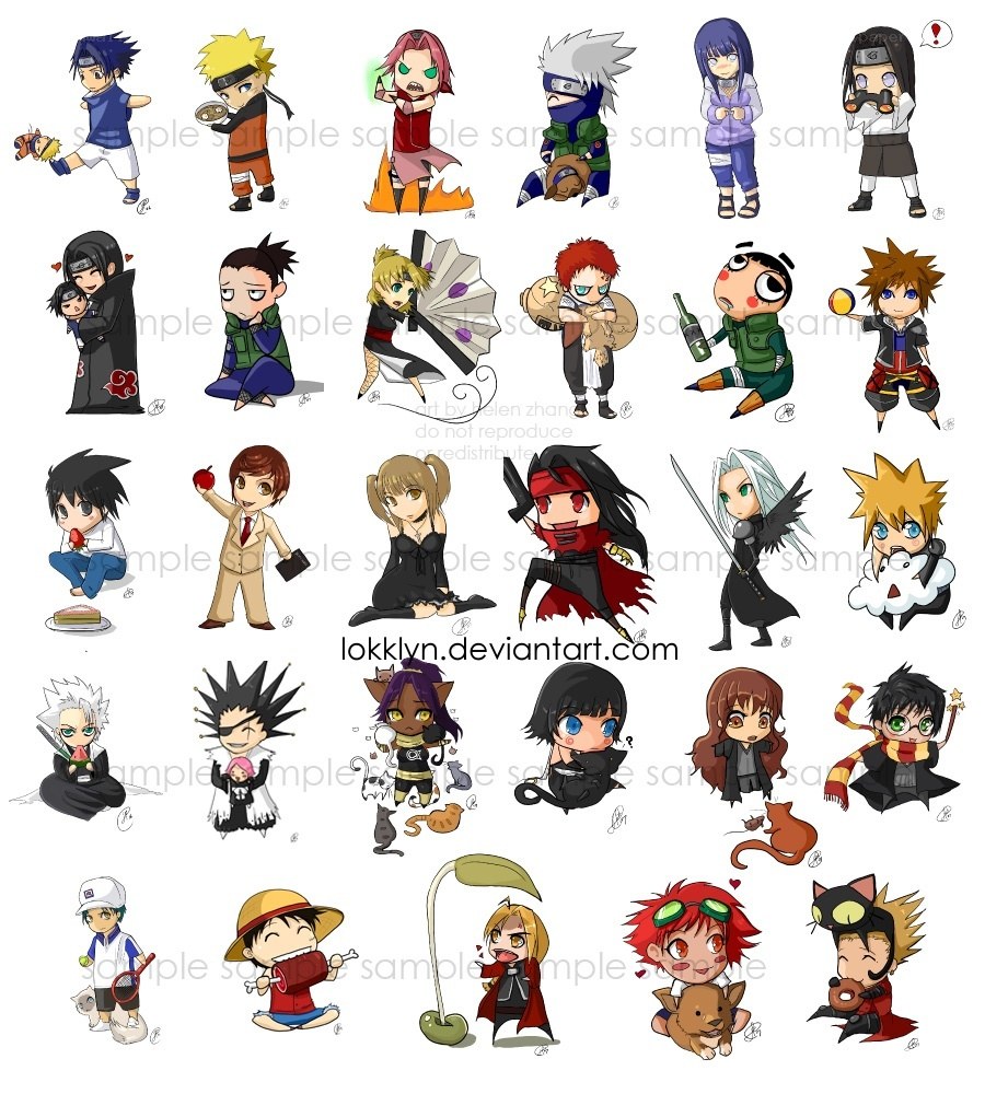 Chibi anime character collection