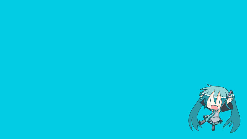 Chibi anime character on blue background