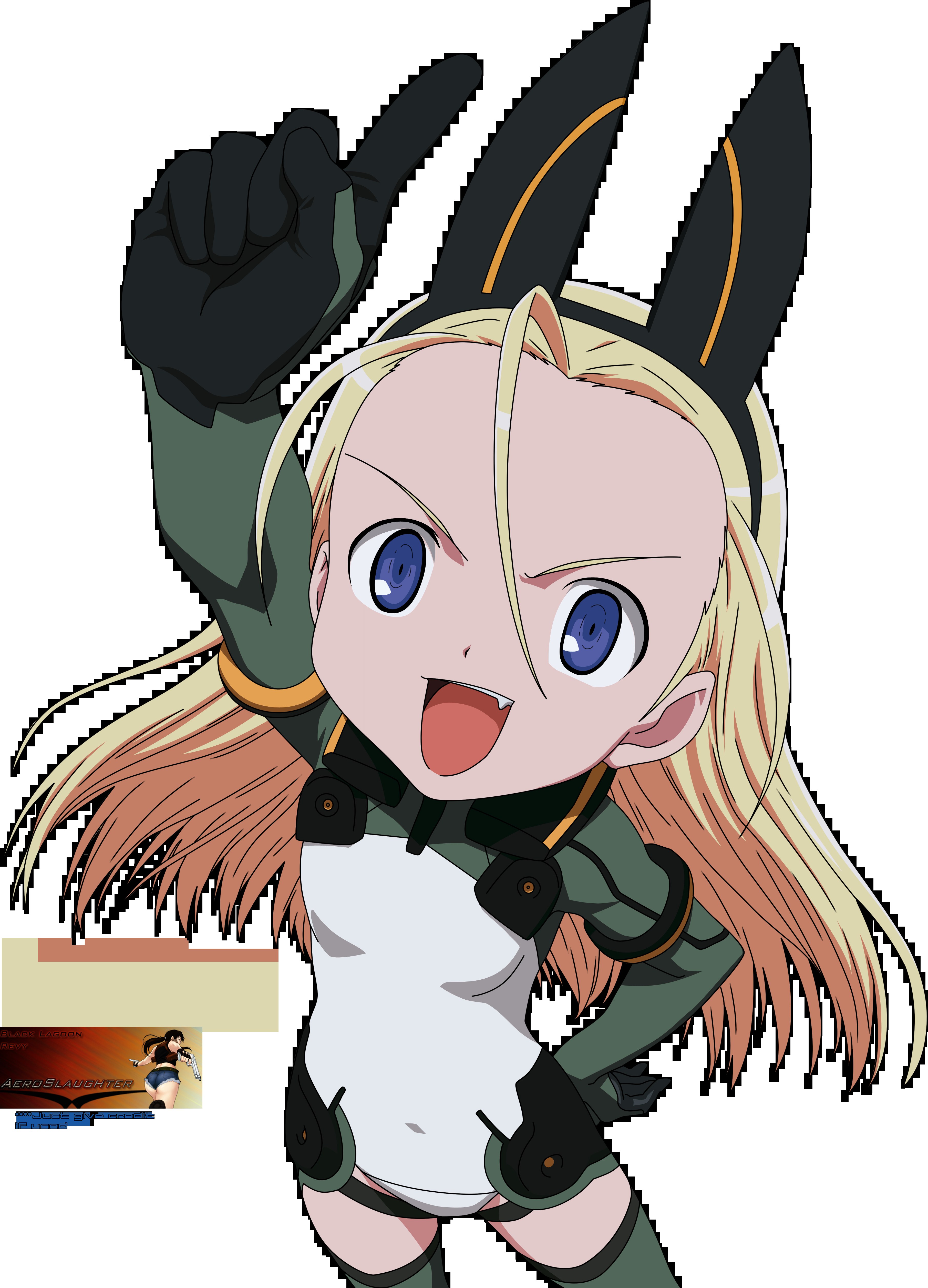 Chibi anime character with bunny ears