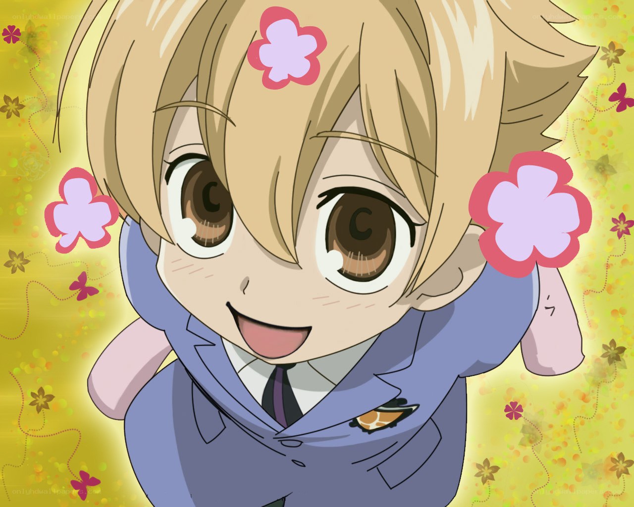 chibi anime character with flowers