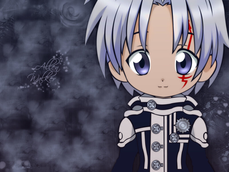 Chibi anime character with silver hair